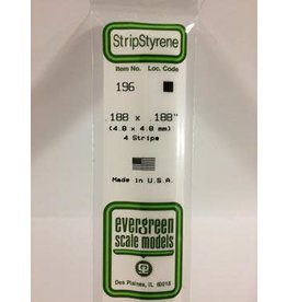 Evergreen STRIPS.188"X.188" (4/PK)