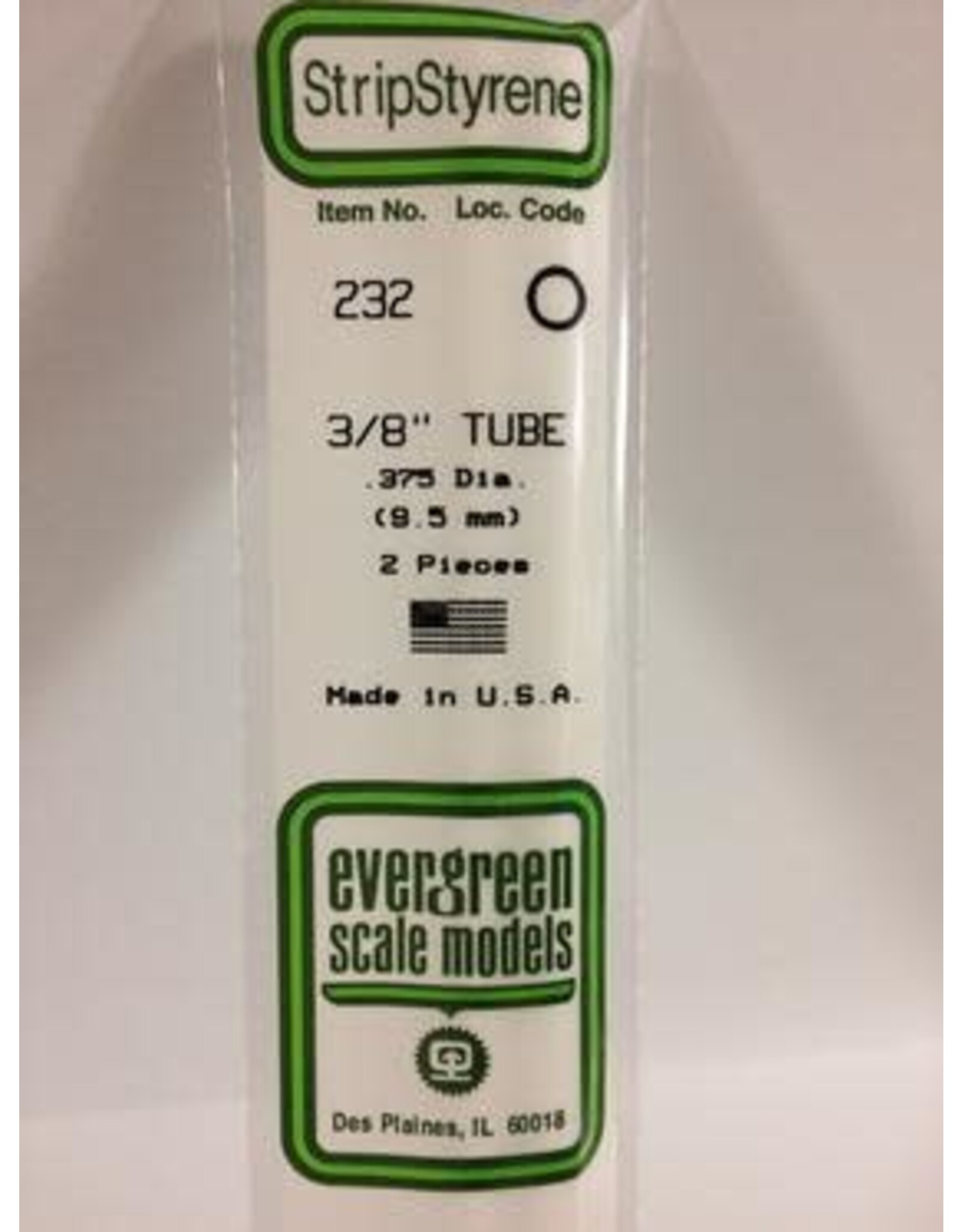 Evergreen TUBE-.375" (2/PK)