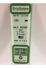 Evergreen HALF ROUND-.040"(5/PK)