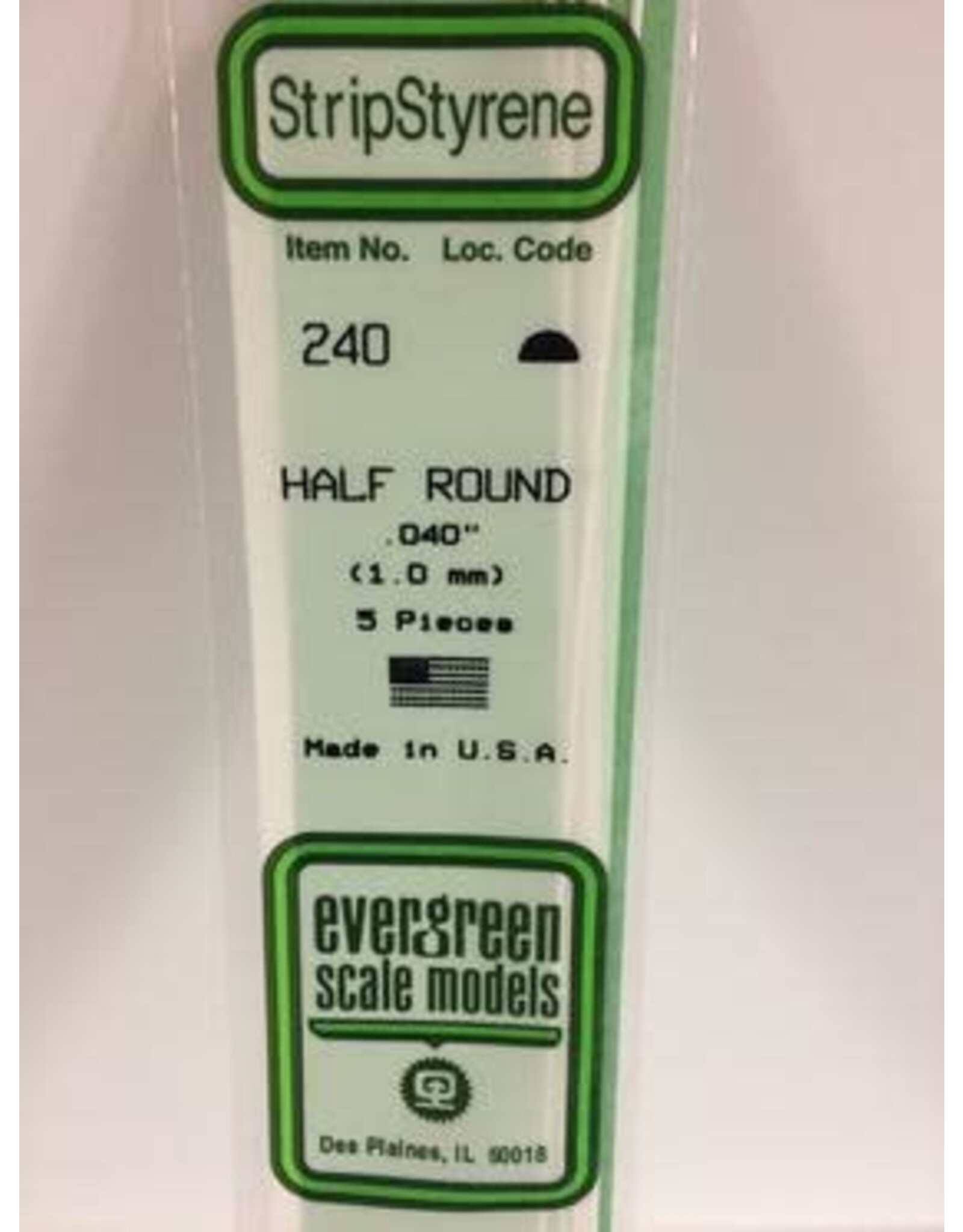 Evergreen HALF ROUND-.040"(5/PK)