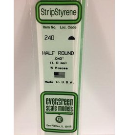 Evergreen HALF ROUND-.040"(5/PK)