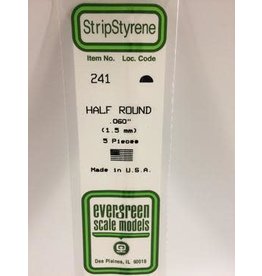 Evergreen HALF ROUND-.060"(5/PK)