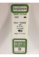 Evergreen HALF ROUND-.100"(3/PK)