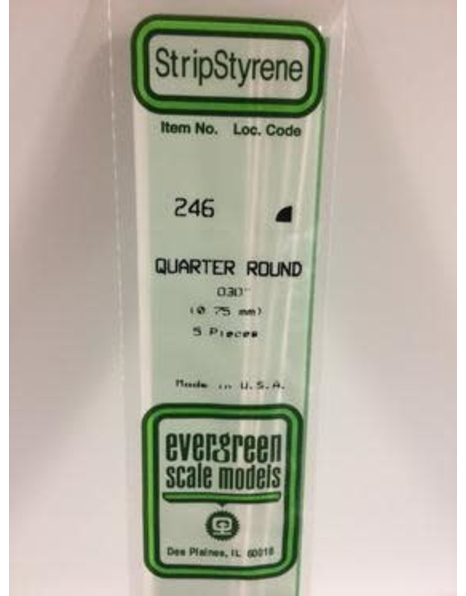 Evergreen QUARTER ROUND-.030(5/PK)