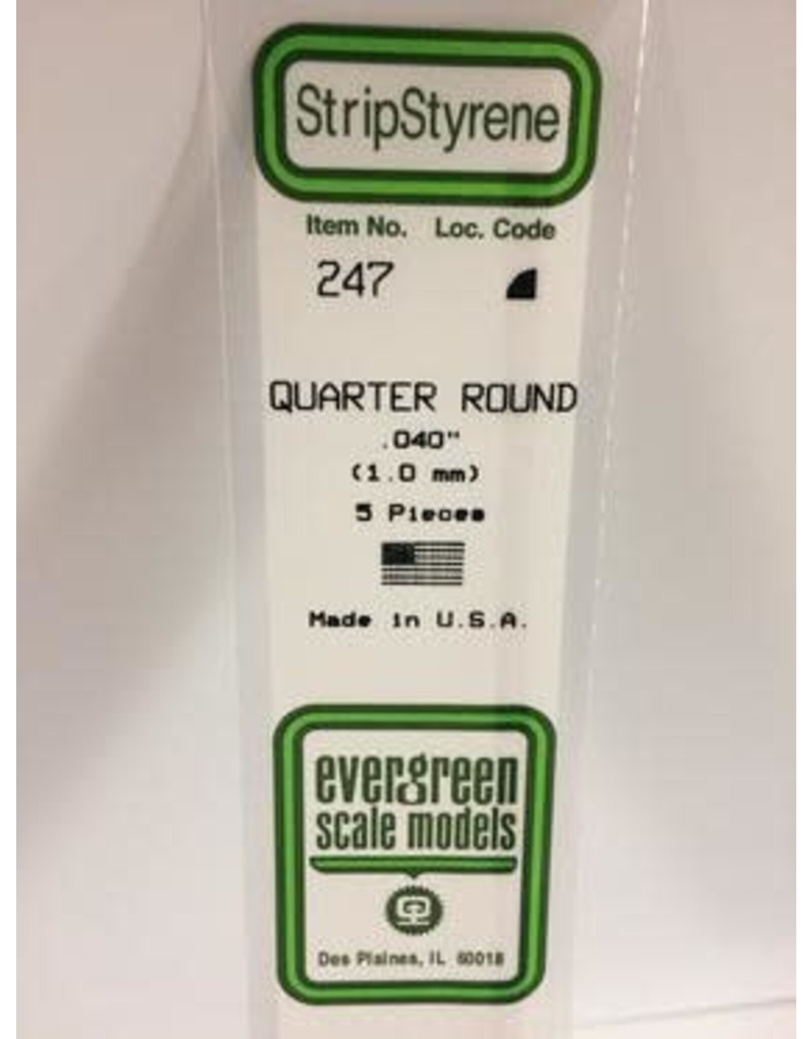 Evergreen QUARTER ROUND-.040(5/PK)