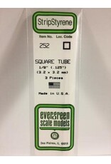 Evergreen SQUARE TUBE-.125"(3/PK)
