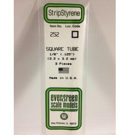 Evergreen SQUARE TUBE-.125"(3/PK)