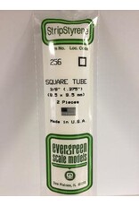 Evergreen SQUARE TUBE-.375"(2/PK)
