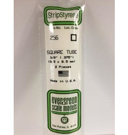 Evergreen SQUARE TUBE-.375"(2/PK)