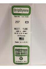 Evergreen RECTANGULAR TUBE-.125"X.250" (3/PK)