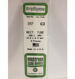 Evergreen RECTANGULAR TUBE-.125"X.250" (3/PK)