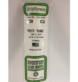 Evergreen RECTANGULAR TUBE-.187"X.312" (2/PK)