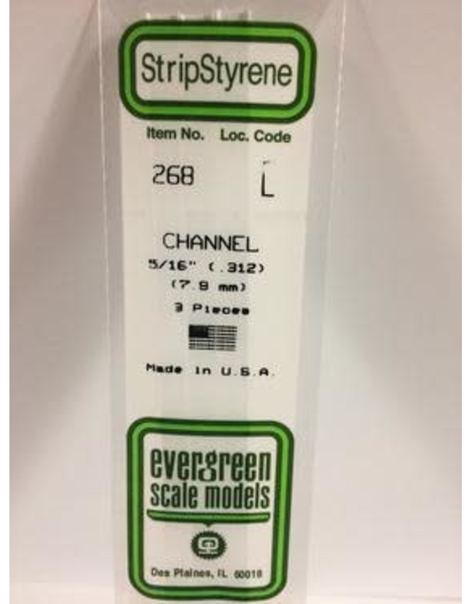 Evergreen CHANNEL-.312"3/PK