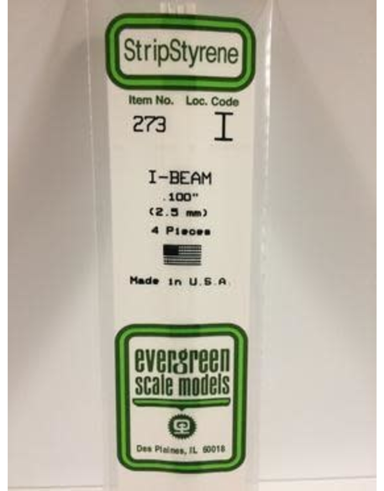 Evergreen I BEAM-.100"(4/PK)