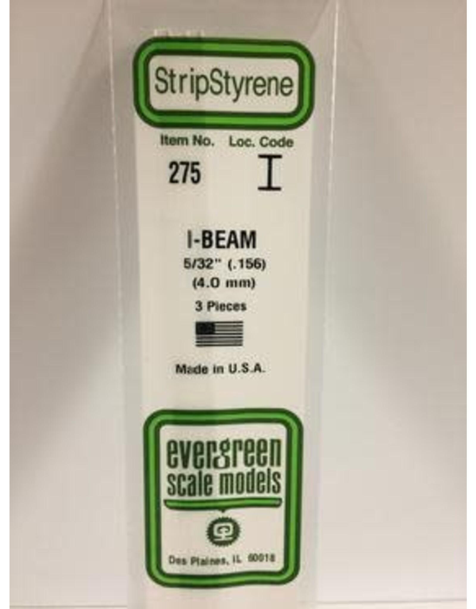 Evergreen I BEAM-.156"(3/PK)