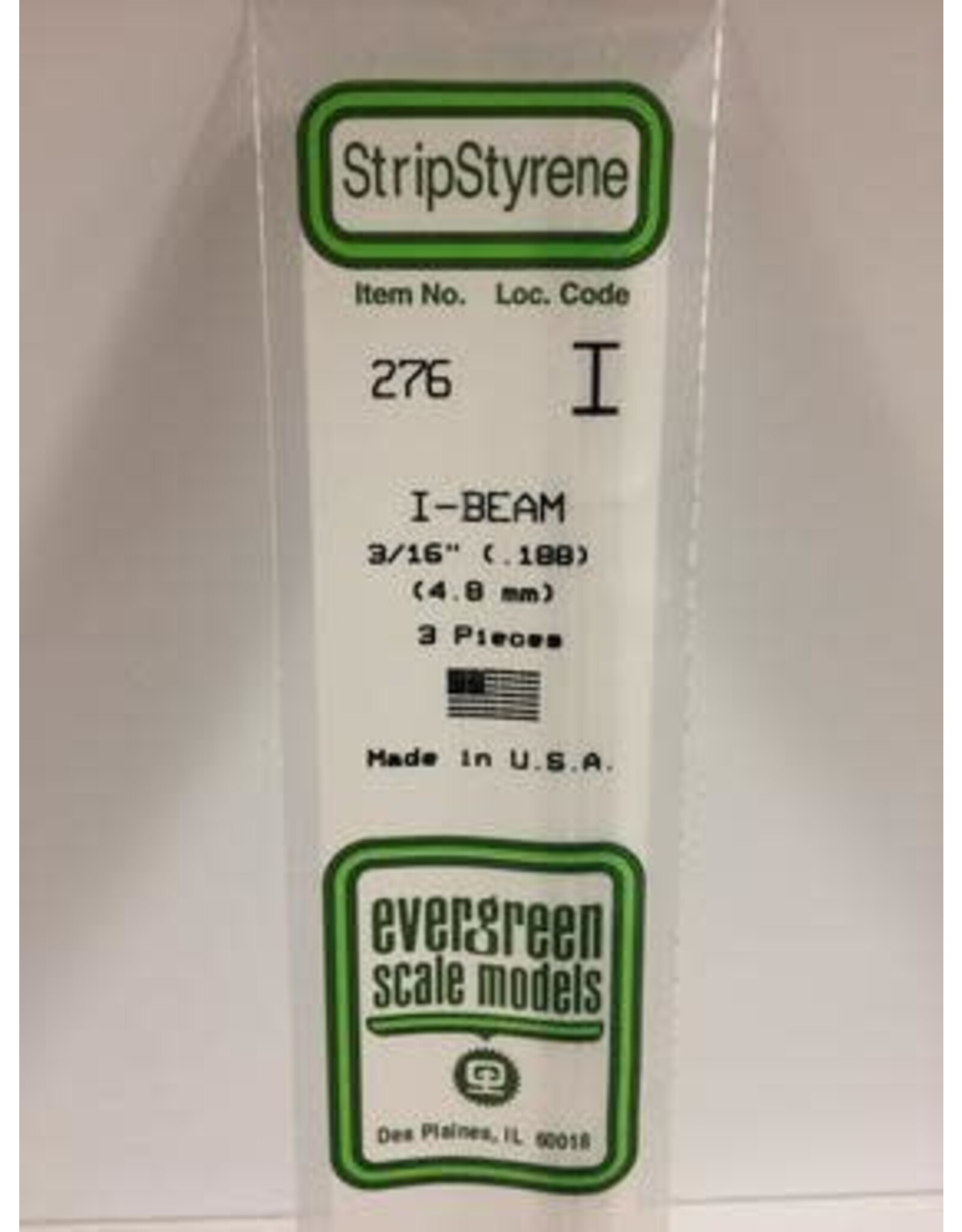 Evergreen I BEAM-.188"(3/PK)