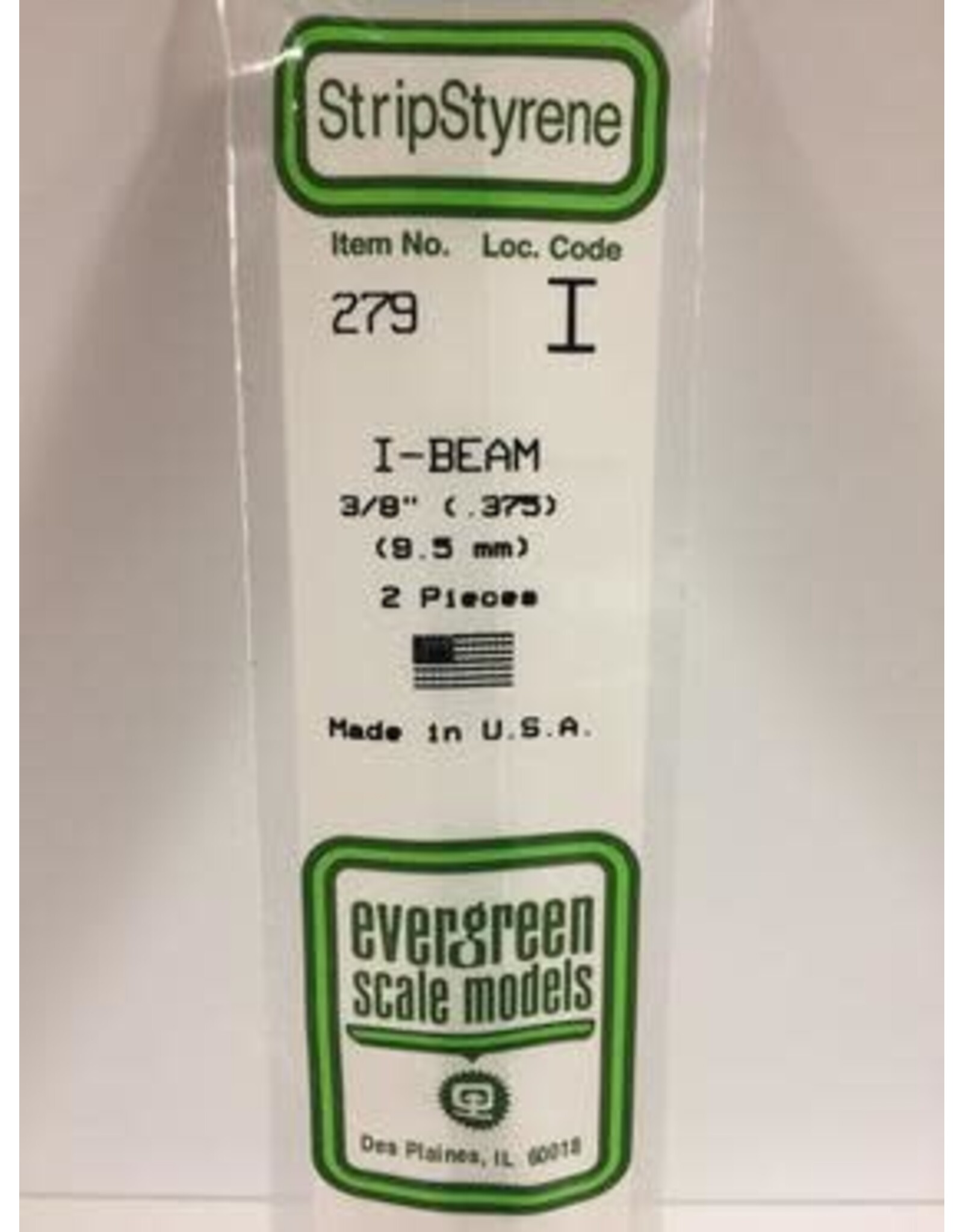Evergreen I BEAM-.375"(2/PK)