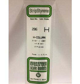 Evergreen H COLUMN-.188"(3/PK)