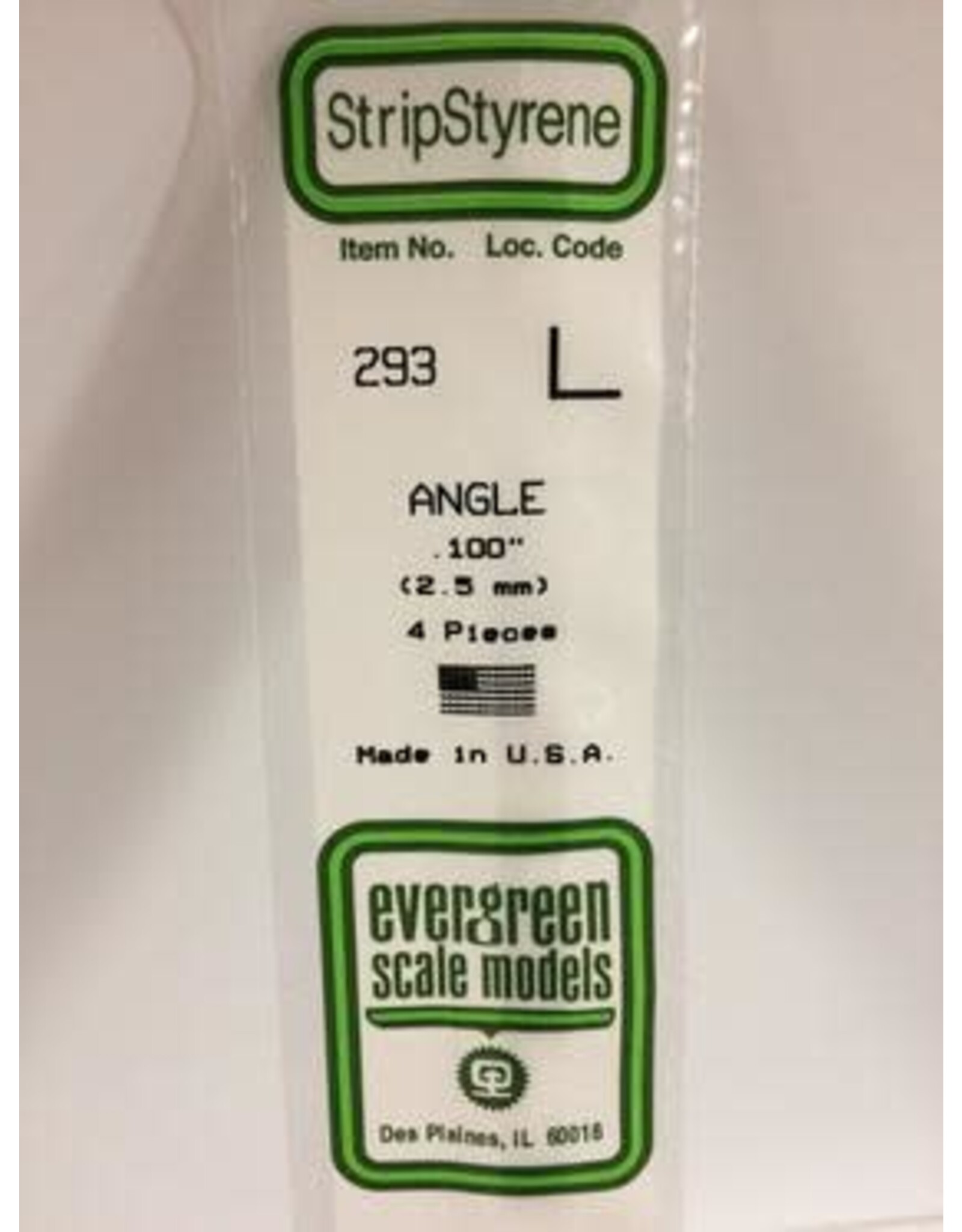 Evergreen ANGLE-.100" (4/PK)