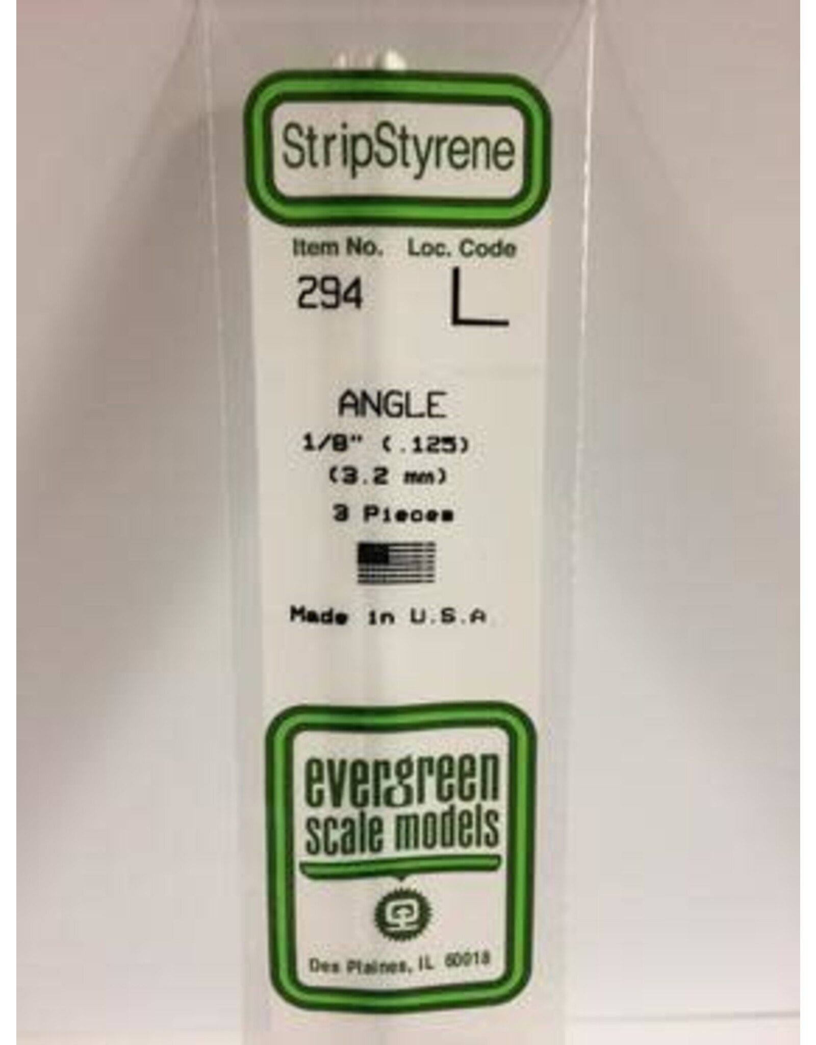 Evergreen ANGLE-.125" (3/PK)