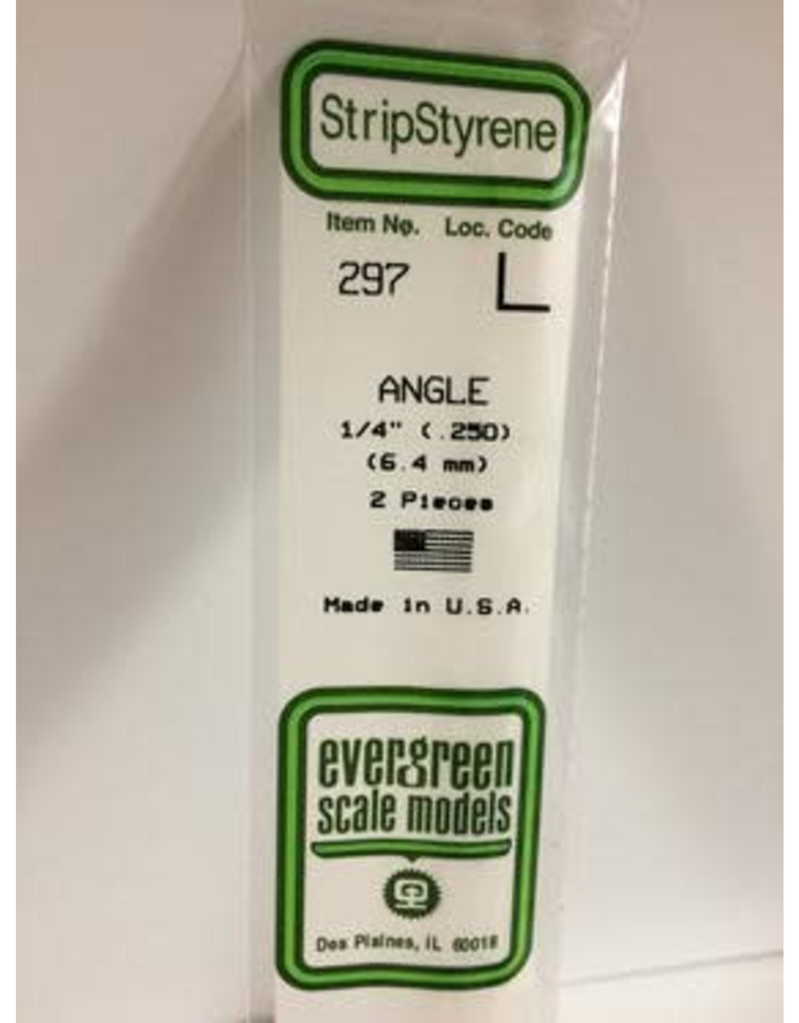 Evergreen ANGLE-.250" (2/PK)