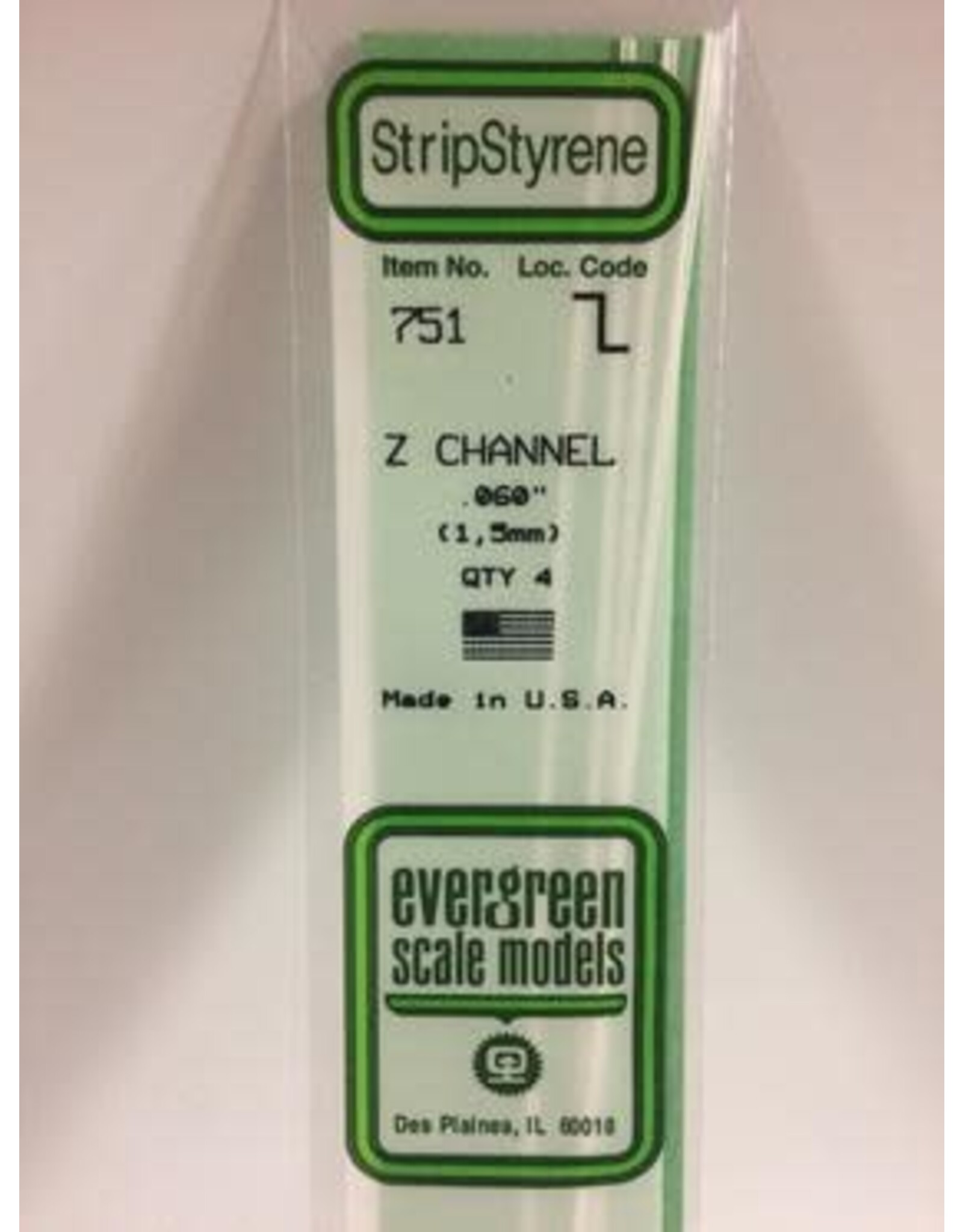 Evergreen 14" Z CHANNELS1.5MM (4PCS)