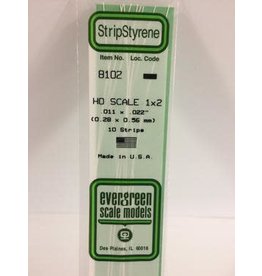 Evergreen HO STRIPS-1"X2"(10/PK)