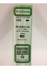 Evergreen HO STRIPS-1"X3"(10/PK)