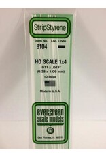 Evergreen HO STRIPS-1"X4"(10/PK)