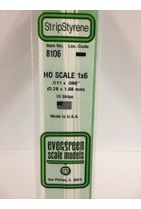 Evergreen HO STRIPS-1"X6"(10/PK)