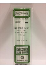 Evergreen HO STRIPS-1"X12"(10/PK)