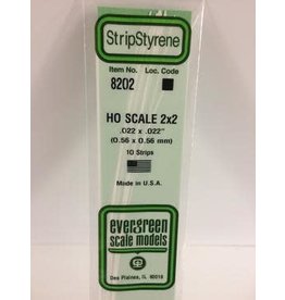 Evergreen HO STRIPS-2"X2"(10/PK)