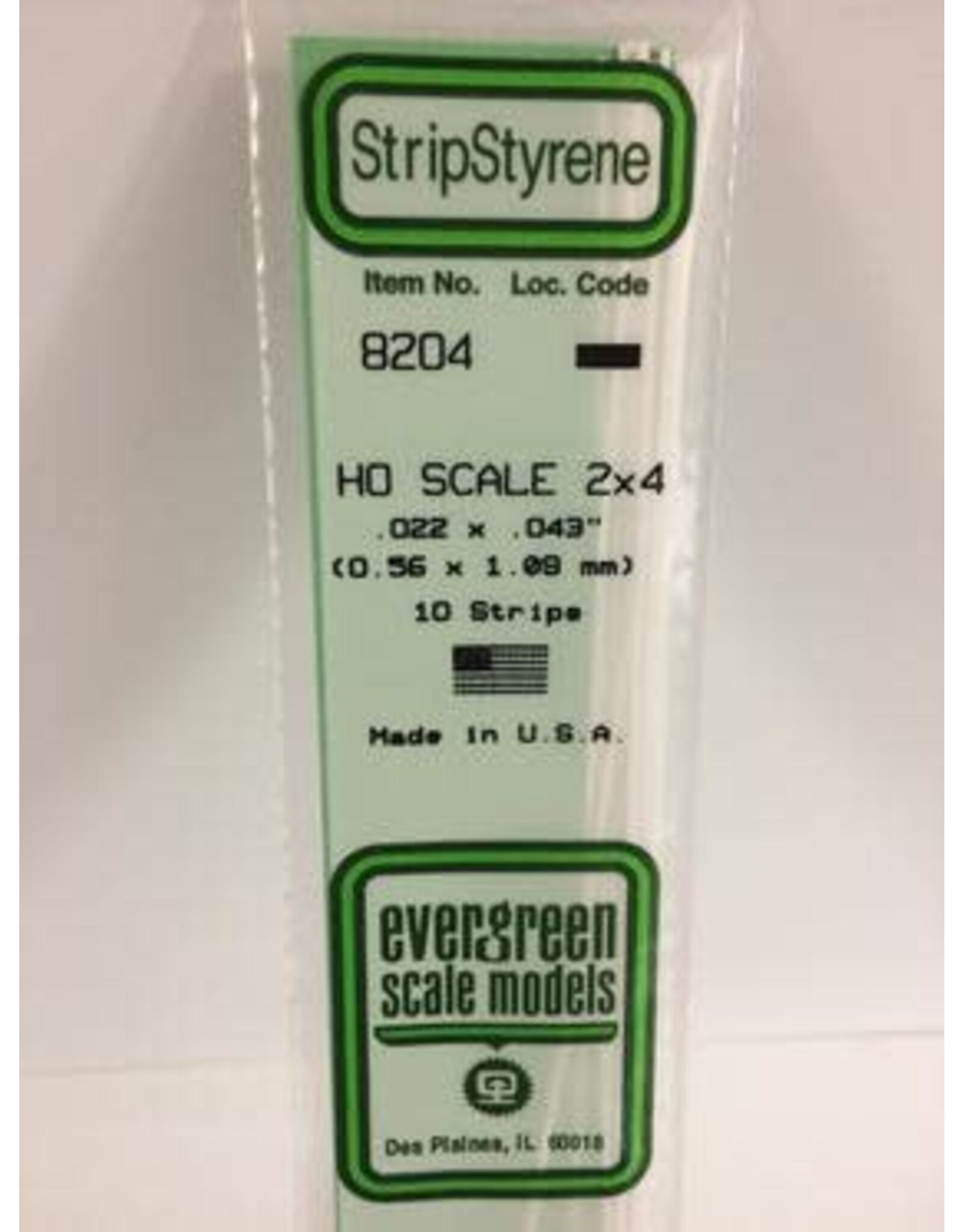 Evergreen HO STRIPS-2"X4"(10/PK)