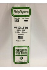 Evergreen HO STRIPS-2"X6"(10/PK)