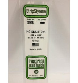 Evergreen HO STRIPS-2"X6"(10/PK)