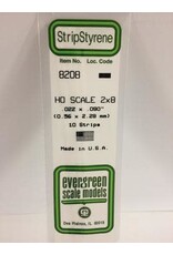 Evergreen HO STRIPS-2"X8"(10/PK)