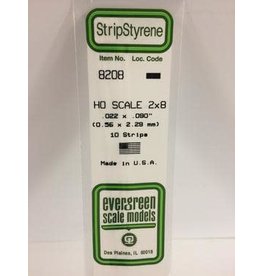 Evergreen HO STRIPS-2"X8"(10/PK)