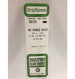 Evergreen HO STRIPS-2"X10"(10/PK)