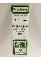 Evergreen HO STRIPS-2"X12"(10/PK)
