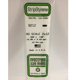 Evergreen HO STRIPS-2"X12"(10/PK)