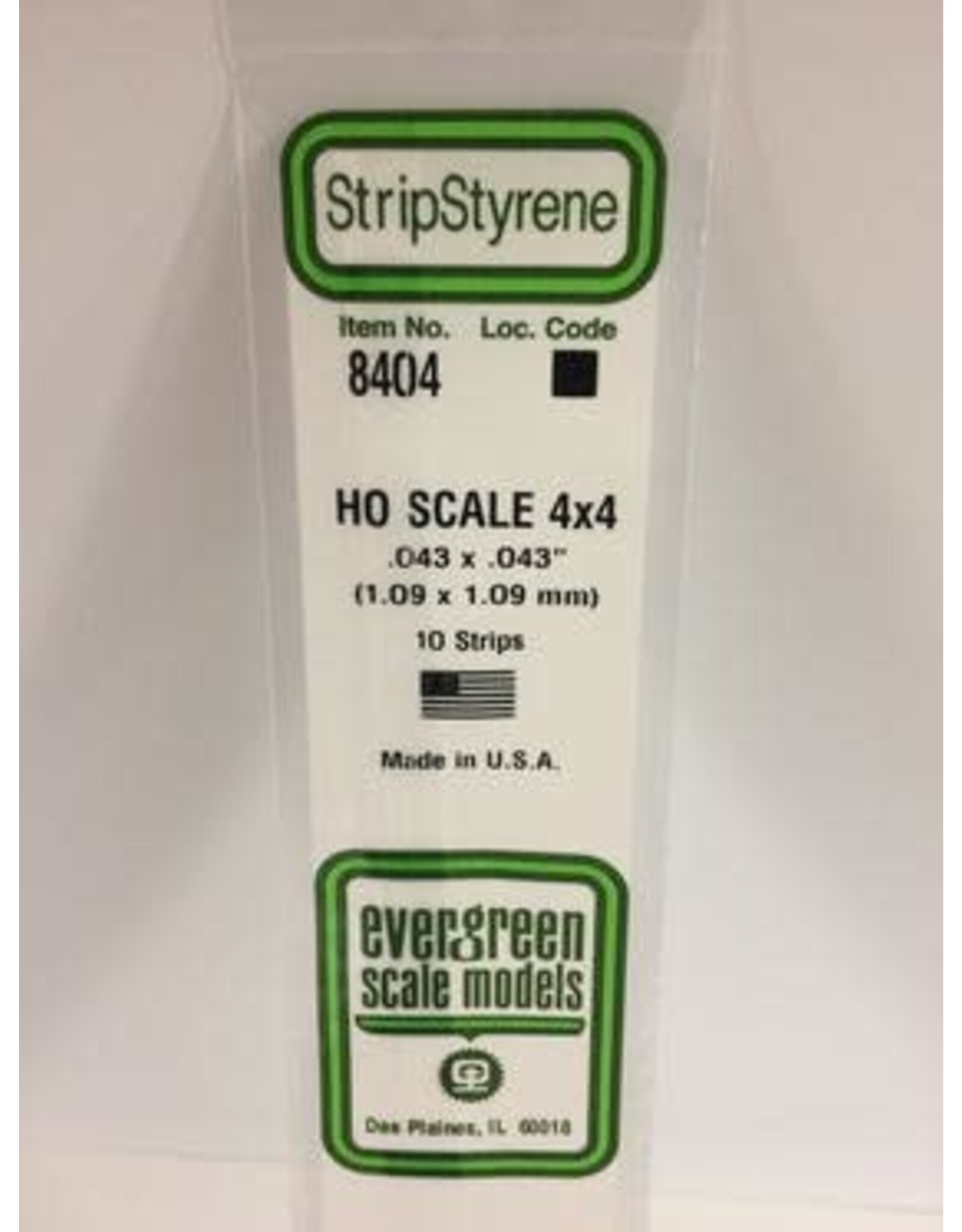 Evergreen HO STRIPS-4"X4"(10/PK)