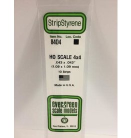 Evergreen HO STRIPS-4"X4"(10/PK)