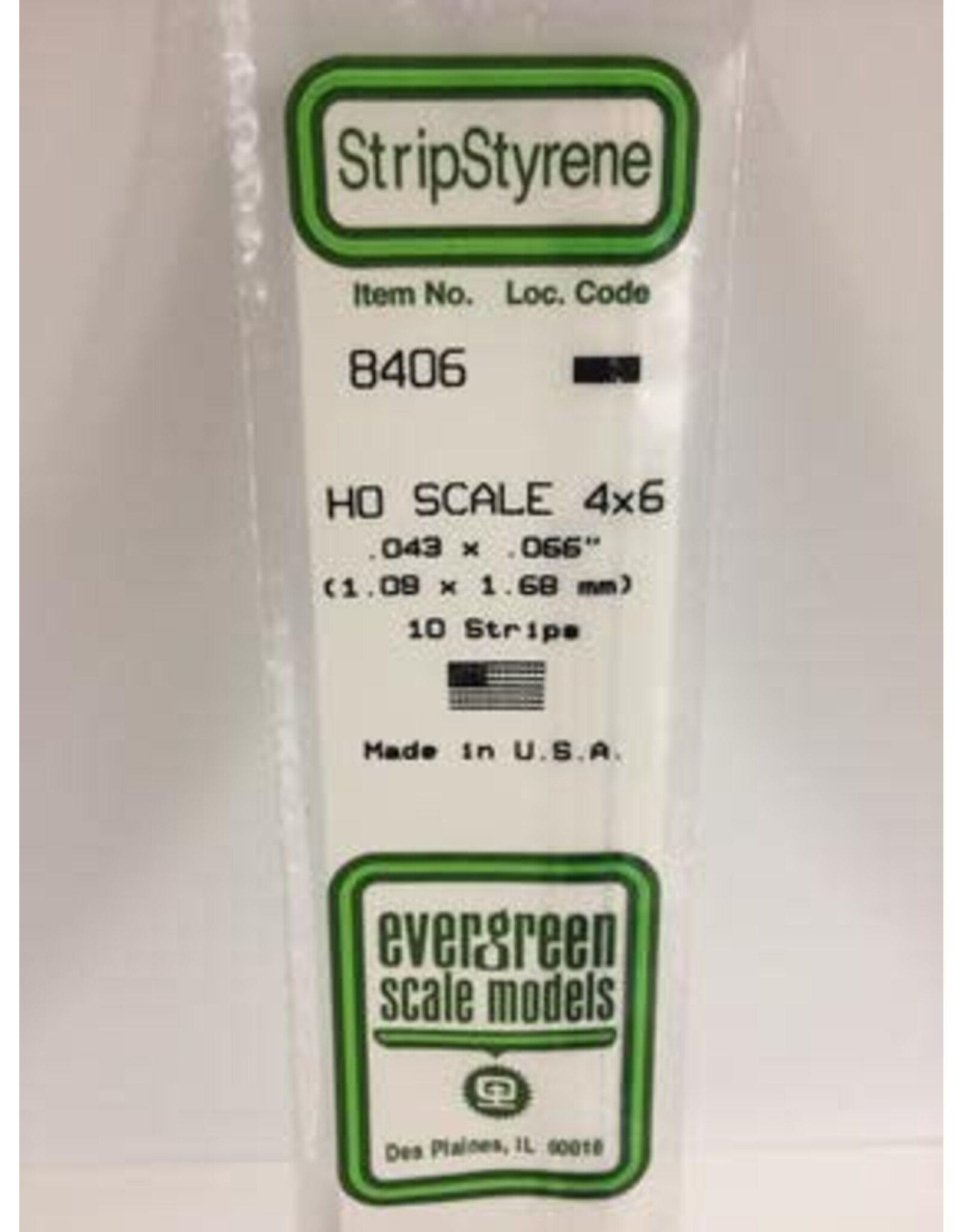 Evergreen HO STRIPS-4"X6"(10/PK)