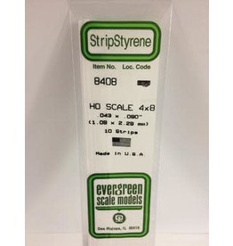 Evergreen HO STRIPS-4"X8"(10/PK)