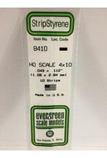 Evergreen HO STRIPS-4"X10"(10/PK)