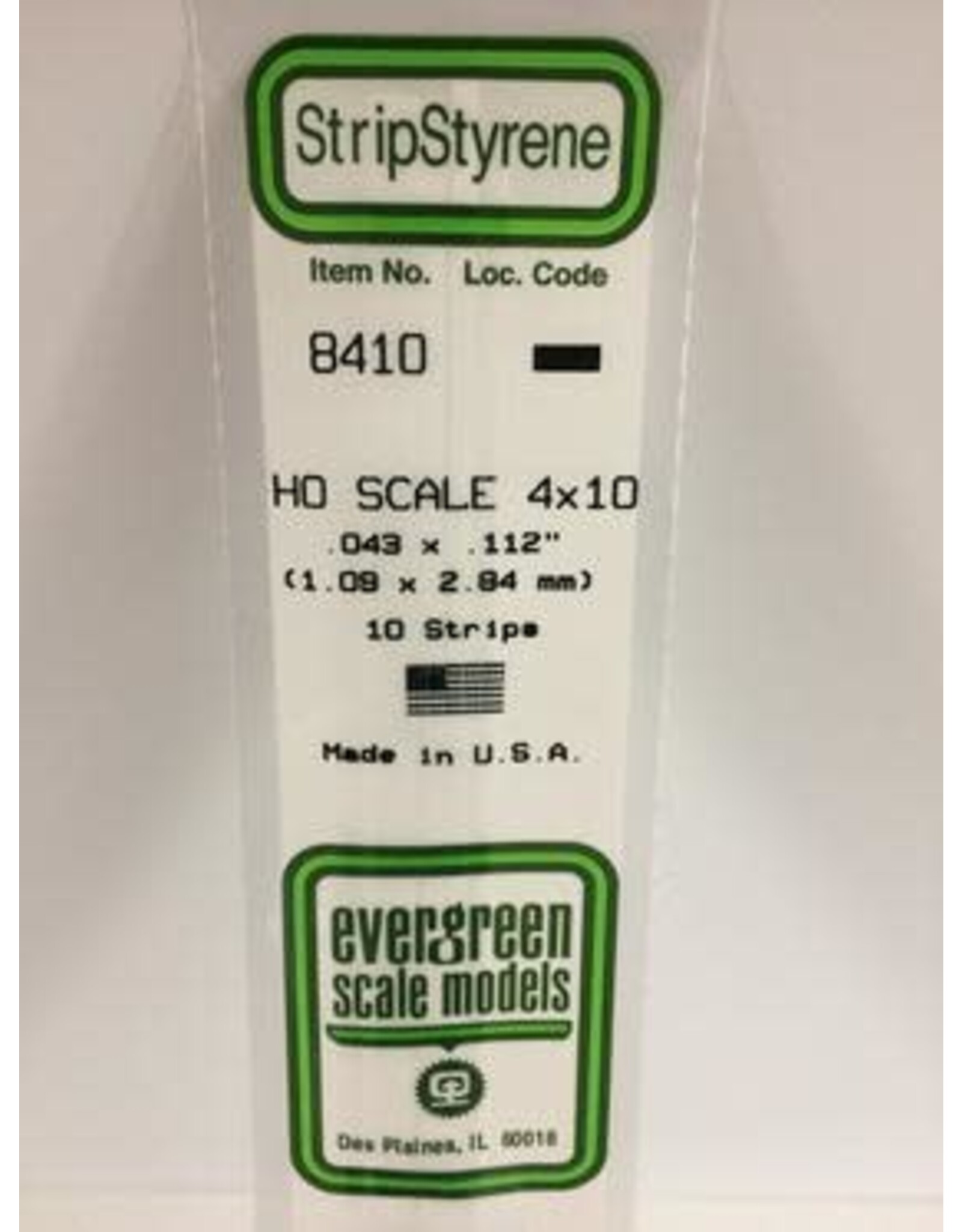 Evergreen HO STRIPS-4"X10"(10/PK)