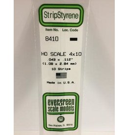 Evergreen HO STRIPS-4"X10"(10/PK)