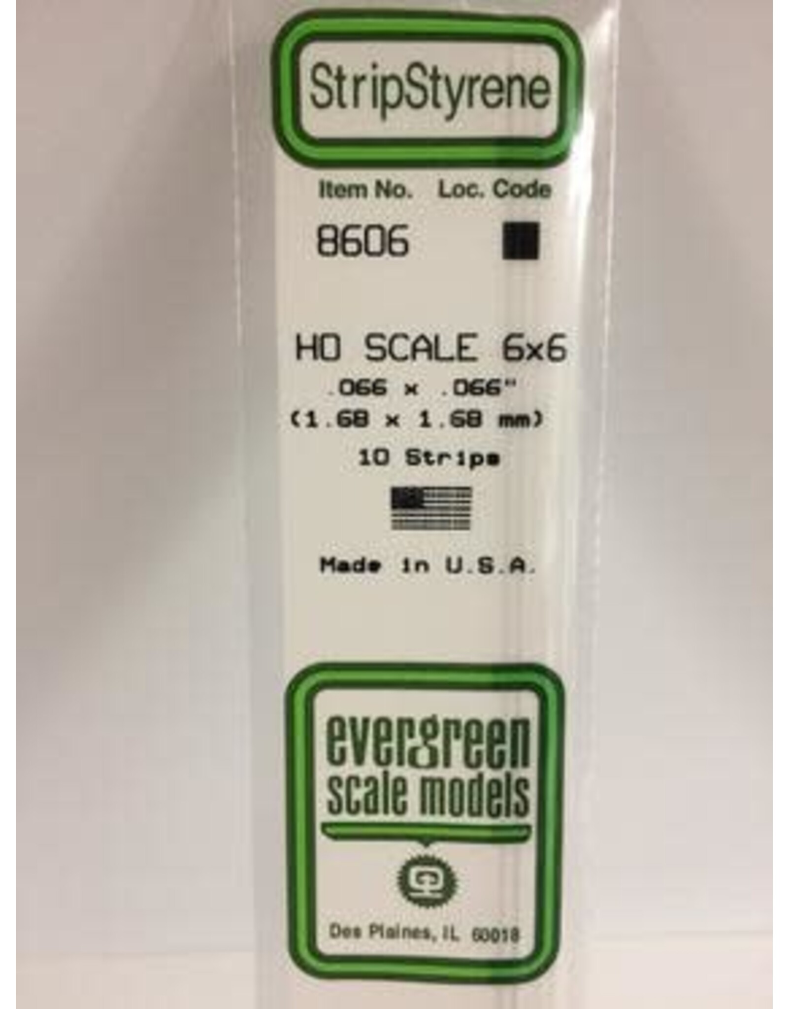 Evergreen HO STRIPS-6"X6"(10/PK)