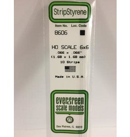 Evergreen HO STRIPS-6"X6"(10/PK)