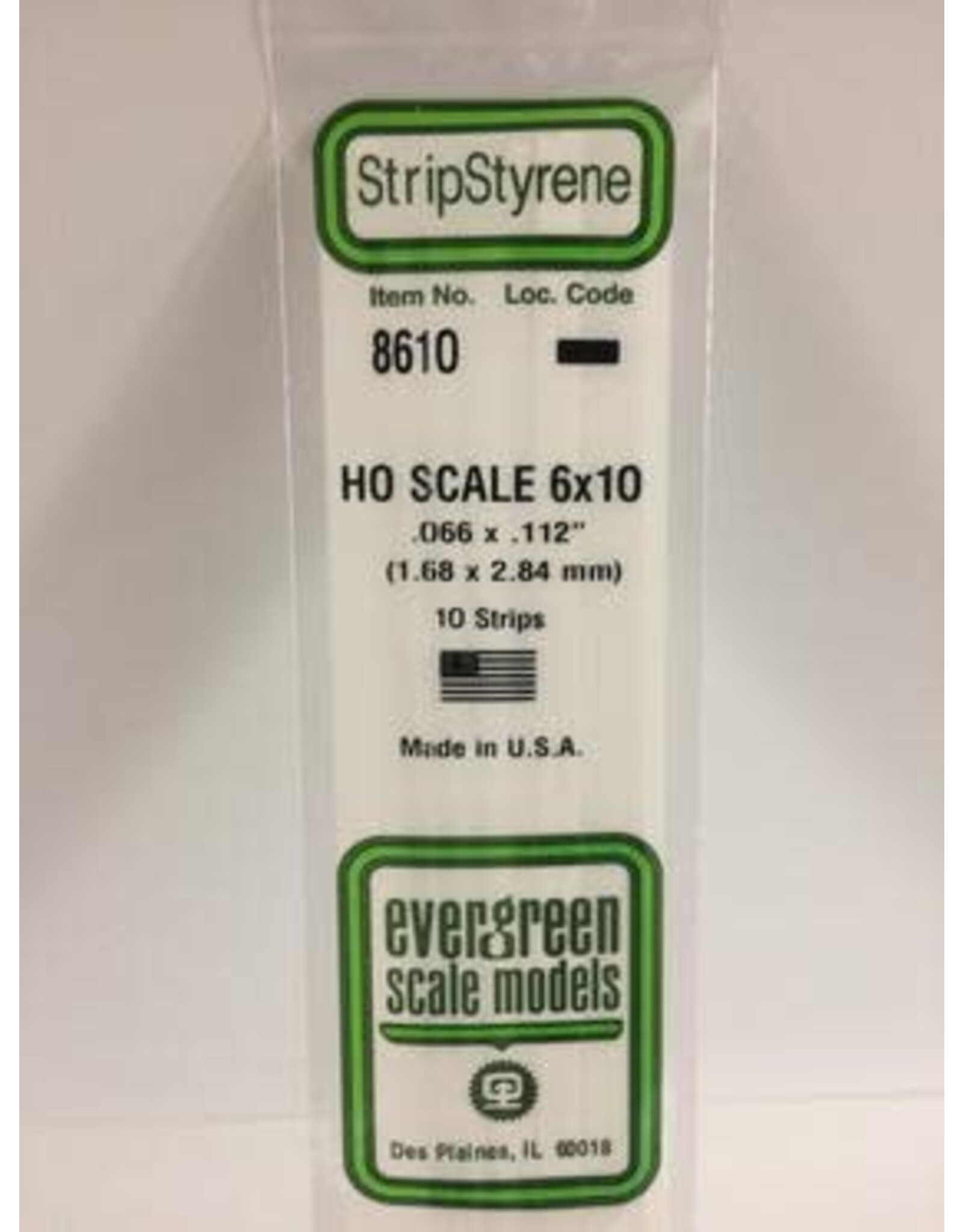 Evergreen HO STRIPS-6"X10"(10/PK)